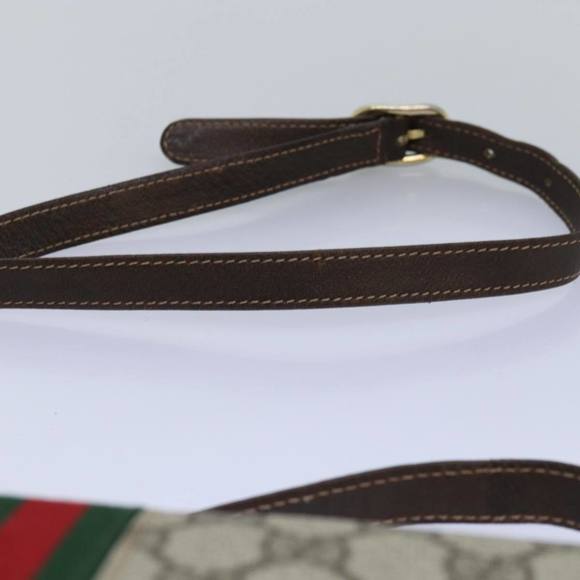 GUCCI GG Supreme Web Sherry Line Shoulder Bag PVC Beige Red Green Auth yk12734 - Picture 14 of 16